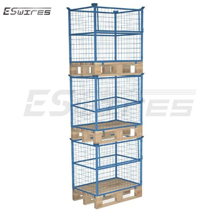 Stackable pallet cages stack